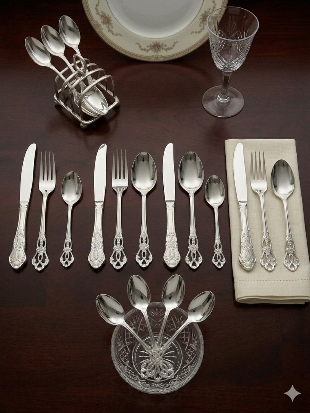 Cultery Intricate Designs NWOT 23 PC Stainless Steel‎ Flatware